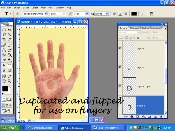 Creation of Indian hand tatoo: Step 10